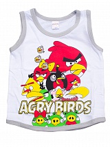 Майка Белый/Светло-серый (Дет.) Bonito Angry Birds